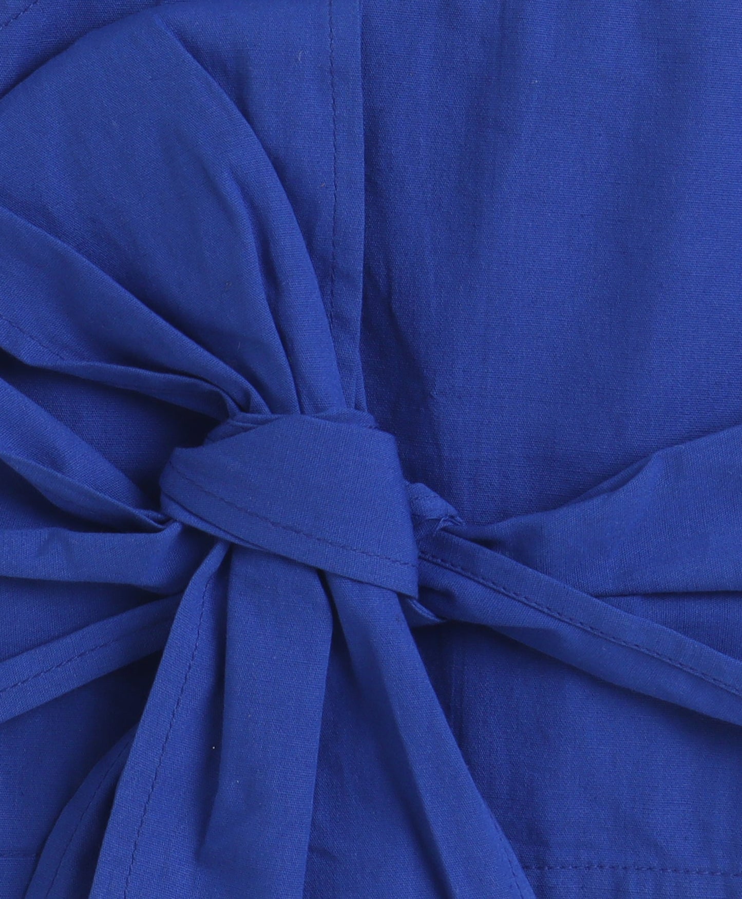 The Magic Wand Cotton Woven Solid Sleeveless Statement Front Bow Top And Pants Set - Royal Blue