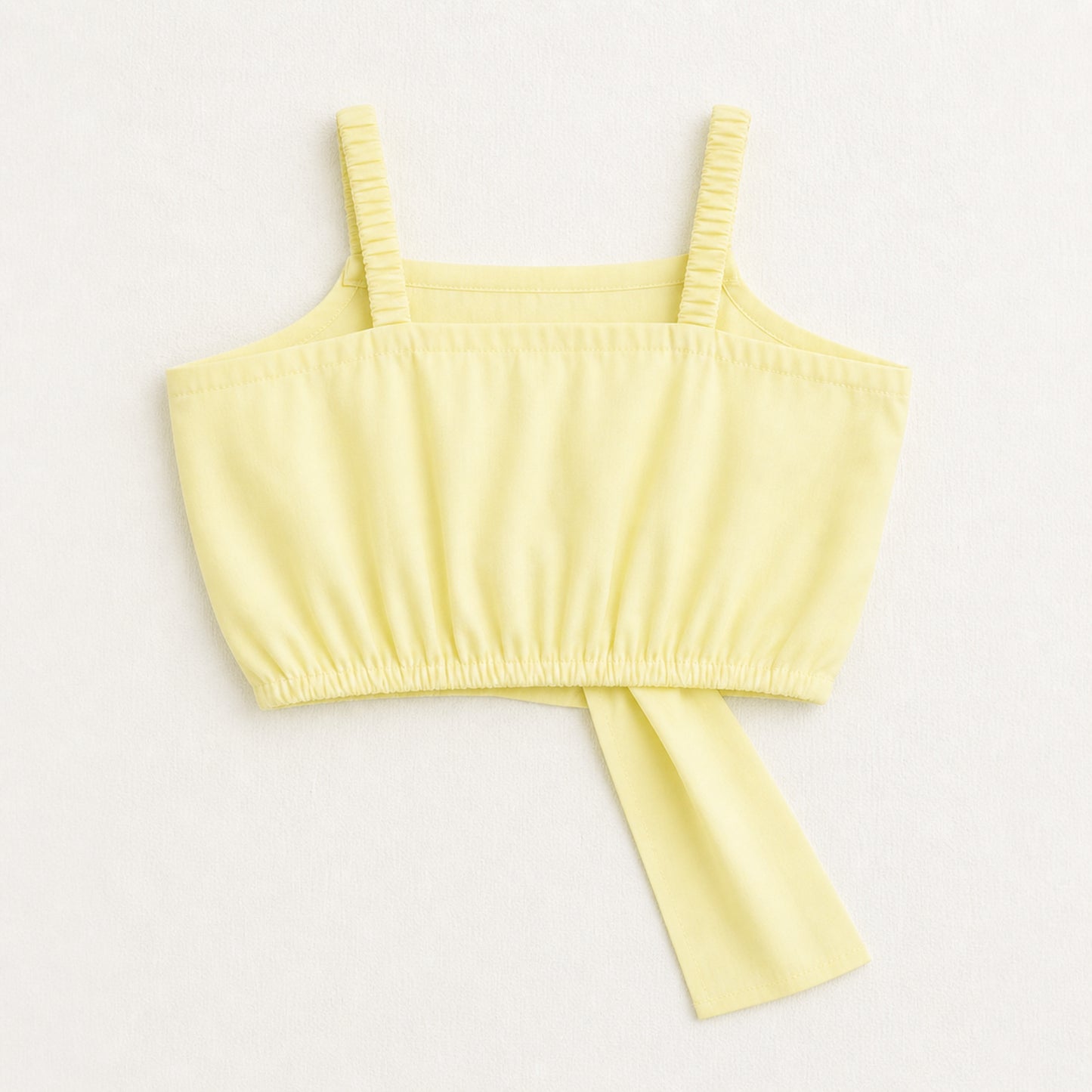 The Magic Wand Cotton Woven Solid Sleeveless Statement Front Bow Top And Pants Set - Cream