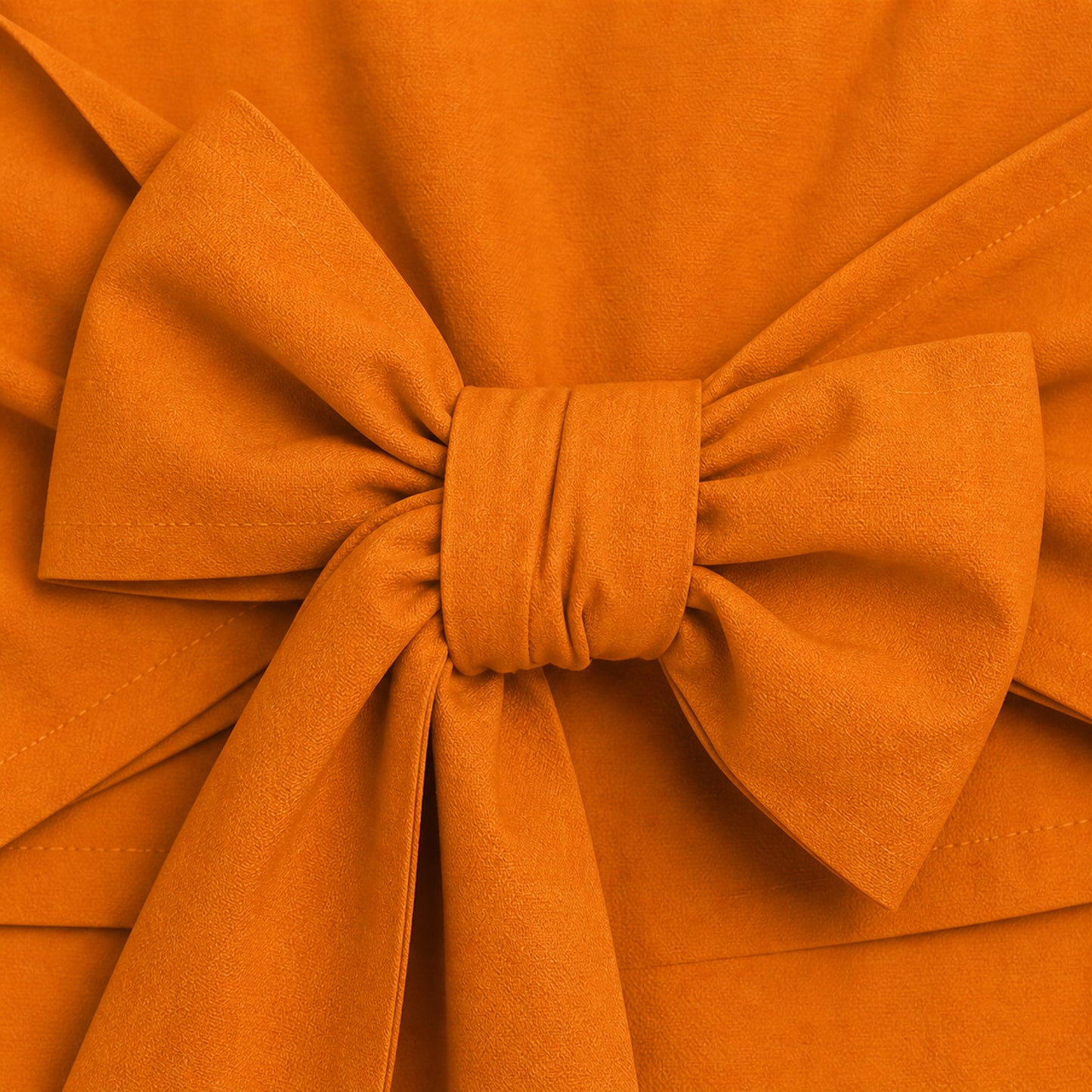 The Magic Wand Cotton Woven Solid Sleeveless Statement Front Bow Top And Pants Set - Orange