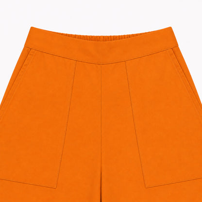 The Magic Wand Cotton Woven Solid Sleeveless Statement Front Bow Top And Pants Set - Orange