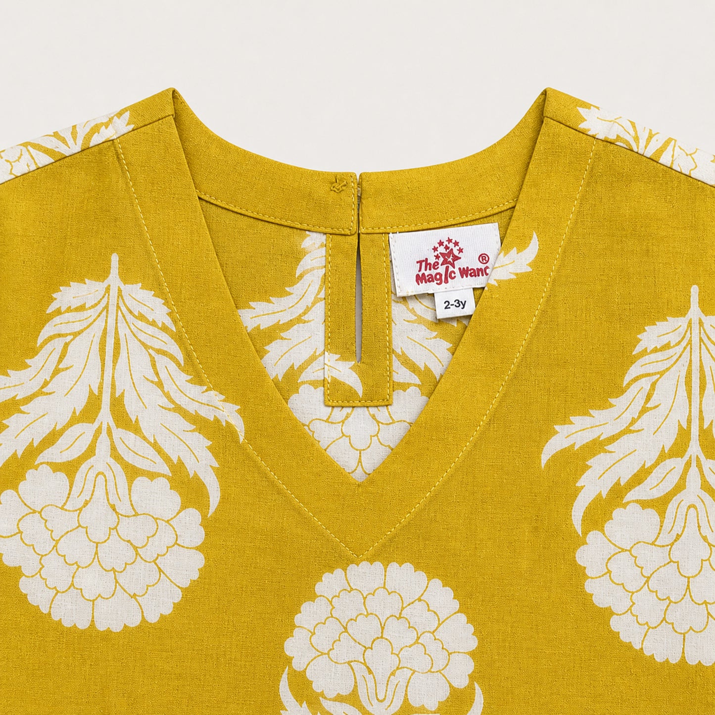 The Magic Wand Cotton Woven Three Fourth Sleeves Floral Printed Top And Pant Loungewear Set - Yellow