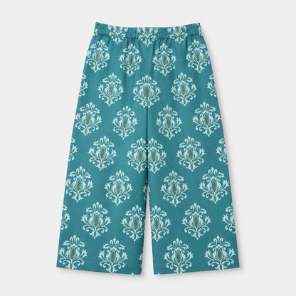 The Magic Wand Cotton Woven Sleeveless Floral Printed Waistcoat Top And Pant Set - Sea Green