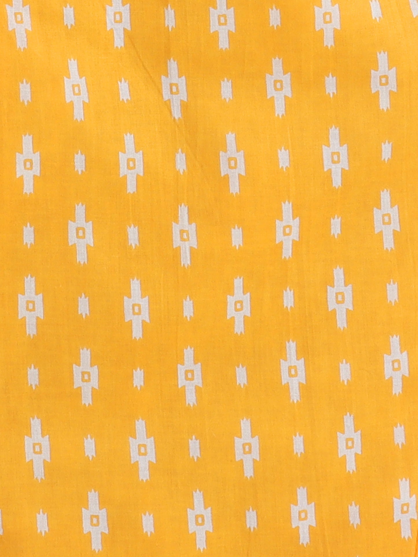 Three Forth Sleeves Geometric Printed Top and Palazzo Set- Yellow