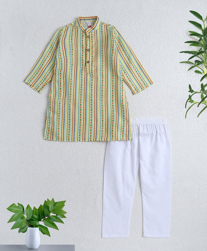 The-Magic-Wand-Woven-Full-Sleeves-Stripe-Printed-Kurta-and-Pyjama-Set-with