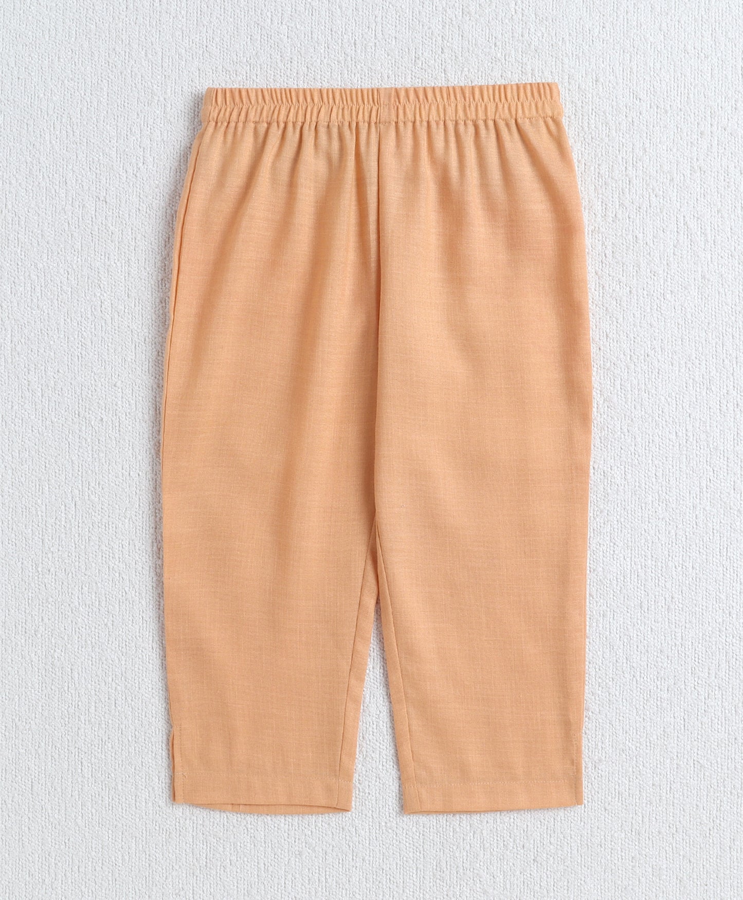 The Magic Wand Woven Shoulder Tie Up AII Over Butti Kurti with Bottom Set Peach