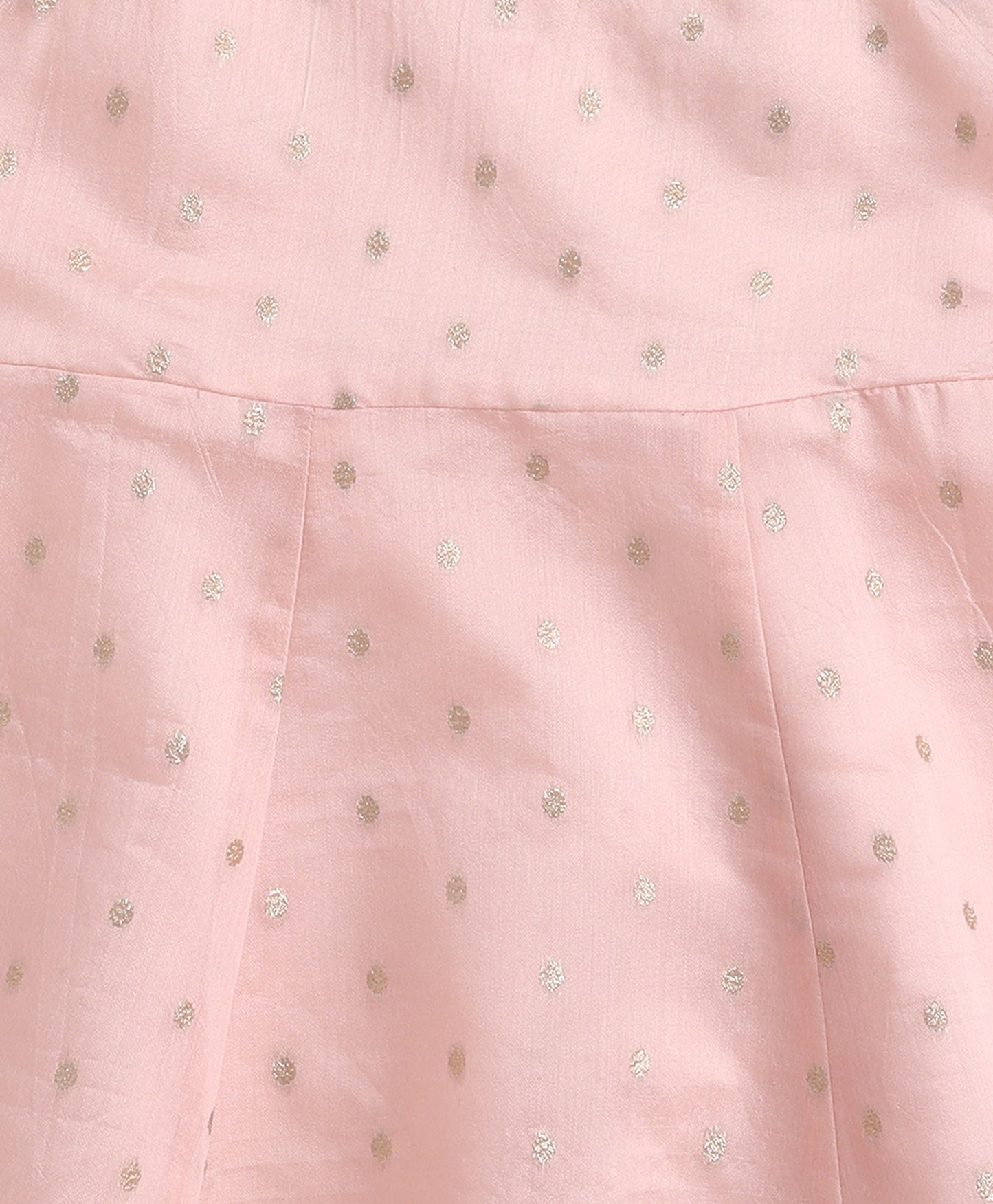 The Magic Wand Woven Shoulder Tie Up AII Over Butti Kurti with Bottom Set Peach