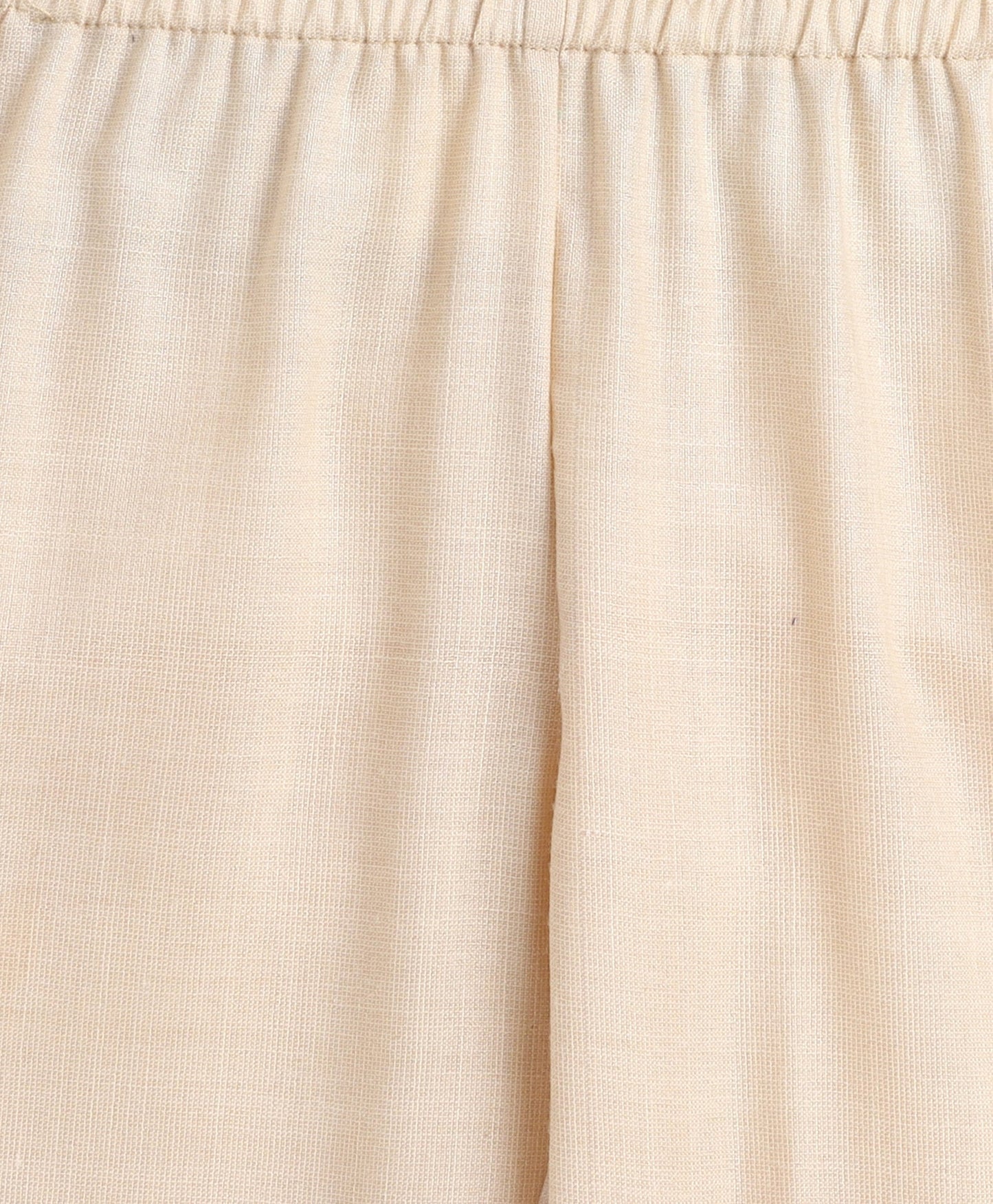 Woven Shoulder Tie Up Chanderi Butti Kurti and Bottom Set- Yellow