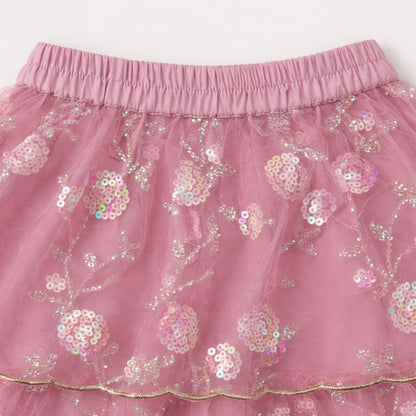 The Magic Wand Woven Strappy Floral Sequine Embroidered Choli And Lehenga Set With Dupatta - Pink