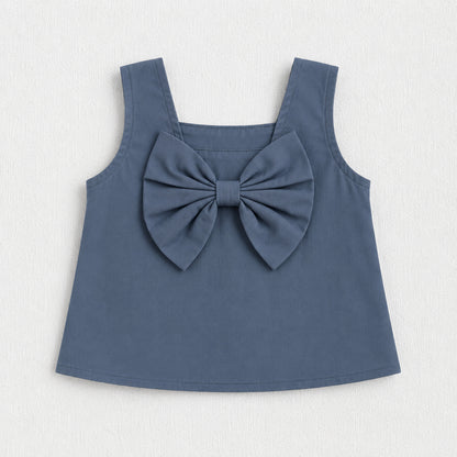 The Magic Wand Woven Sleeveless Pearl Embellished Back Bow Top And Palazzo Set-Grey