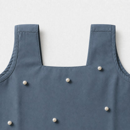 The Magic Wand Woven Sleeveless Pearl Embellished Back Bow Top And Palazzo Set-Grey