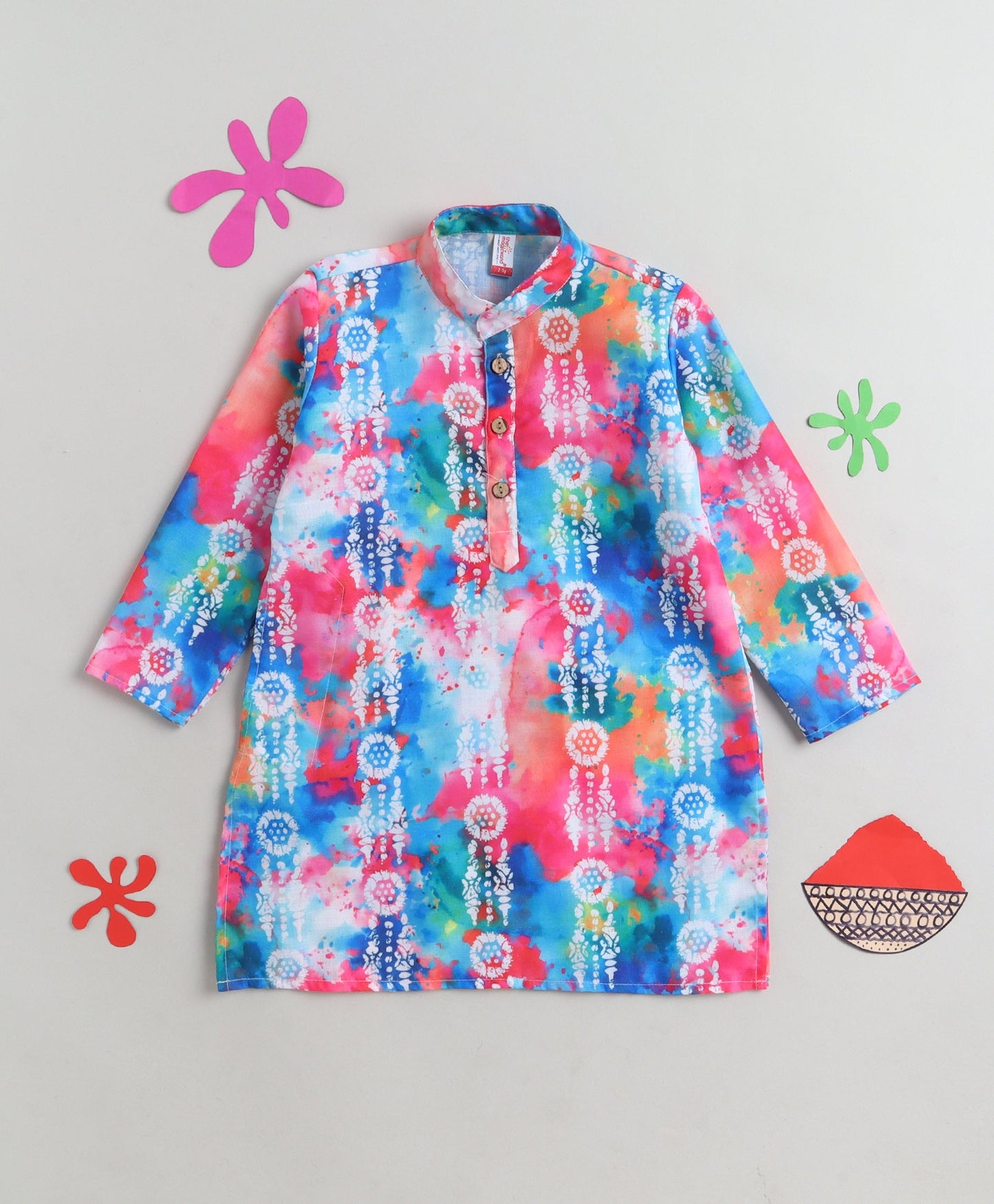 The Magic Wand Holi Special Vibrant Colourful Printed Kurta - Multi Colour