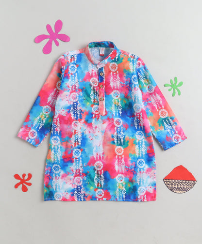 The Magic Wand Holi Special Vibrant Colourful Printed Kurta - Multi Colour
