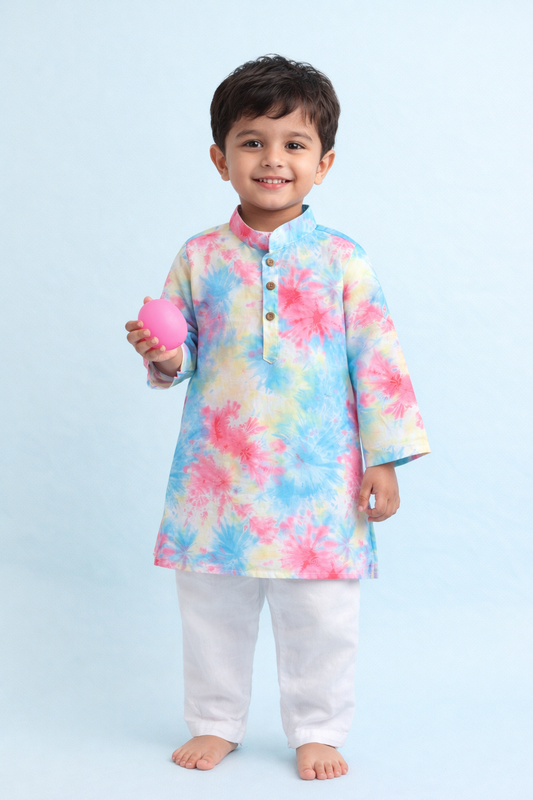 The Magic Wand Holi Edition Splash Printed Kurta - Multi Colour