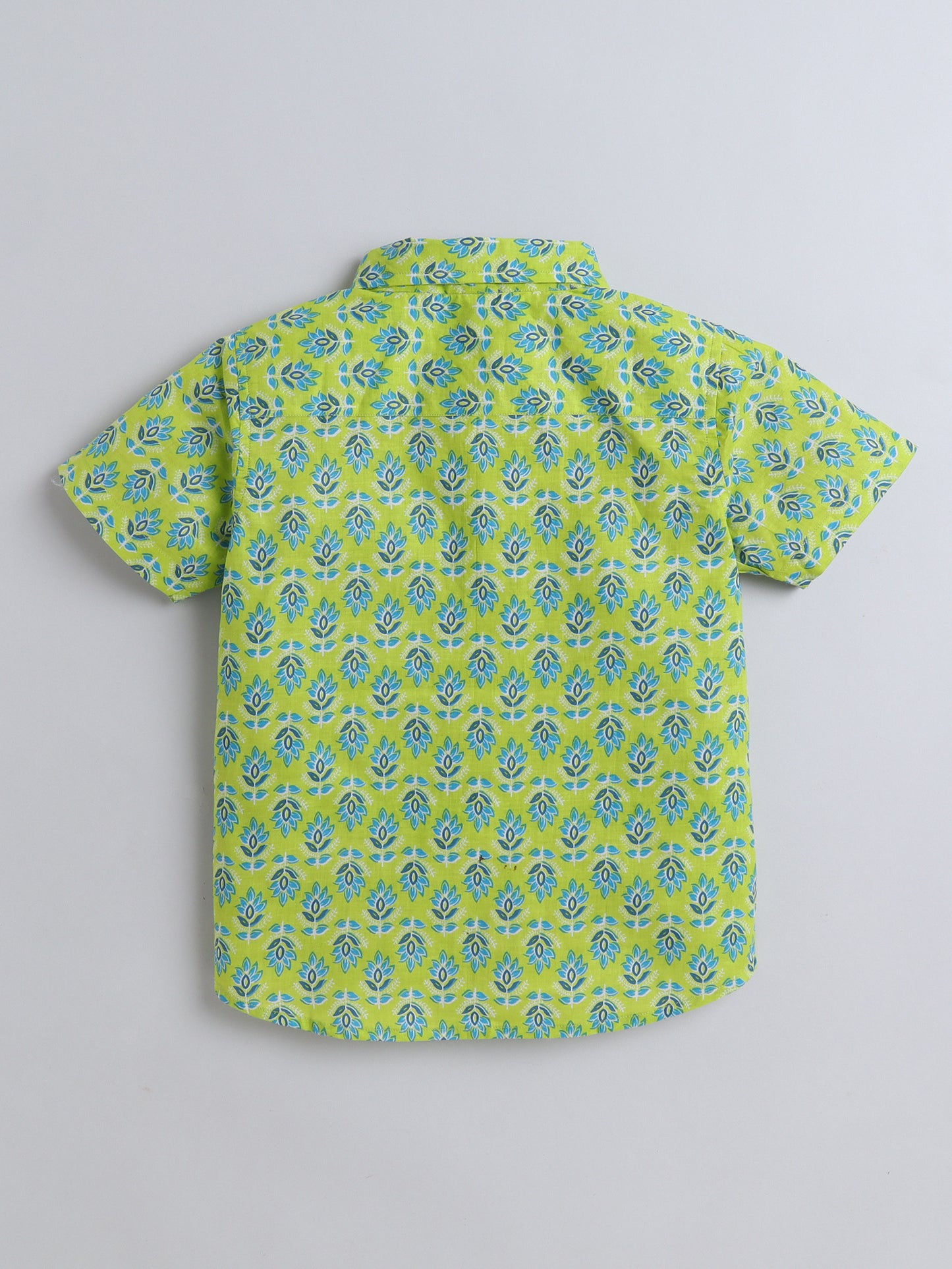 Half Sleeves Floral Printed Shirt - Green