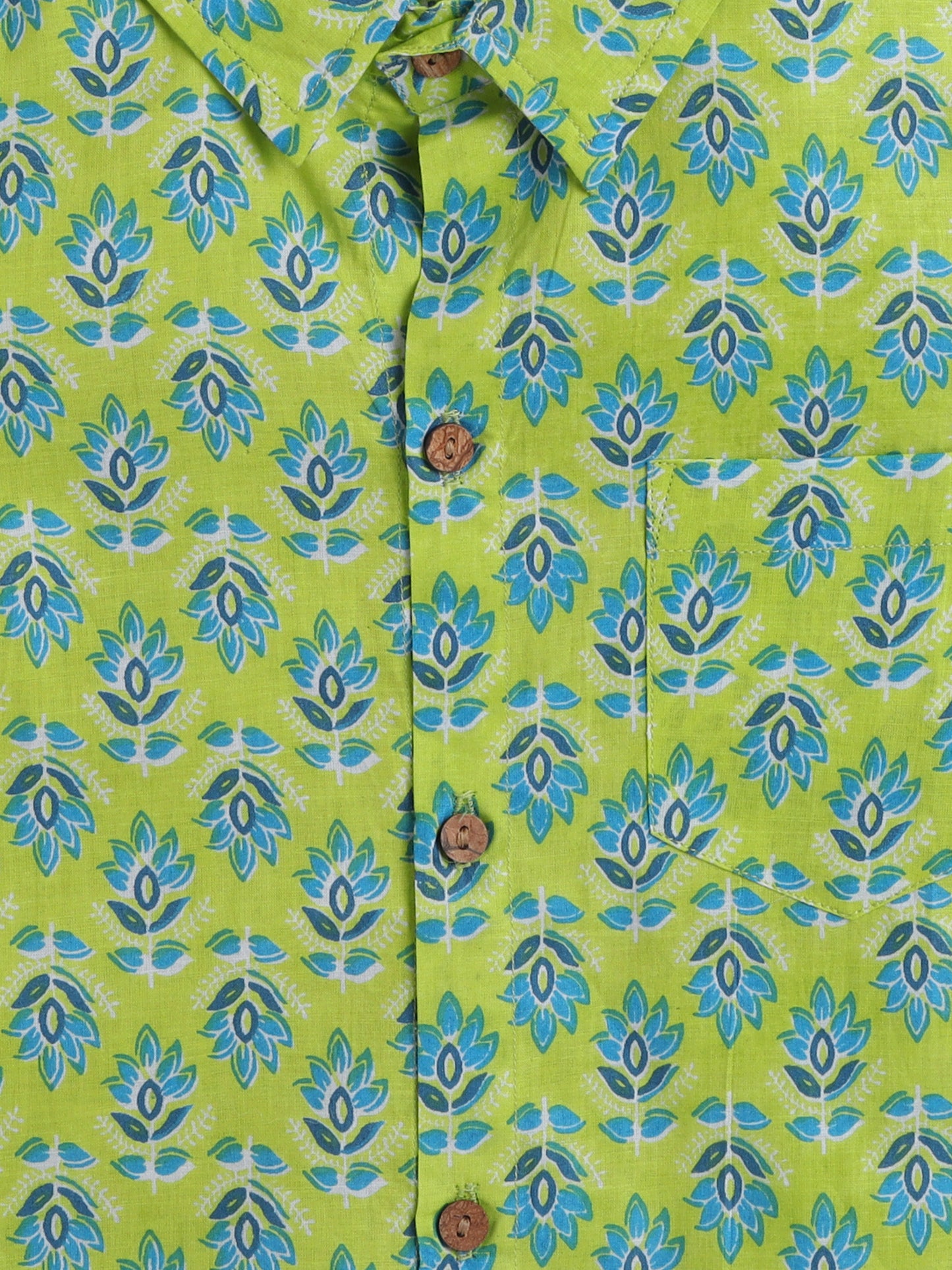 Half Sleeves Floral Printed Shirt - Green