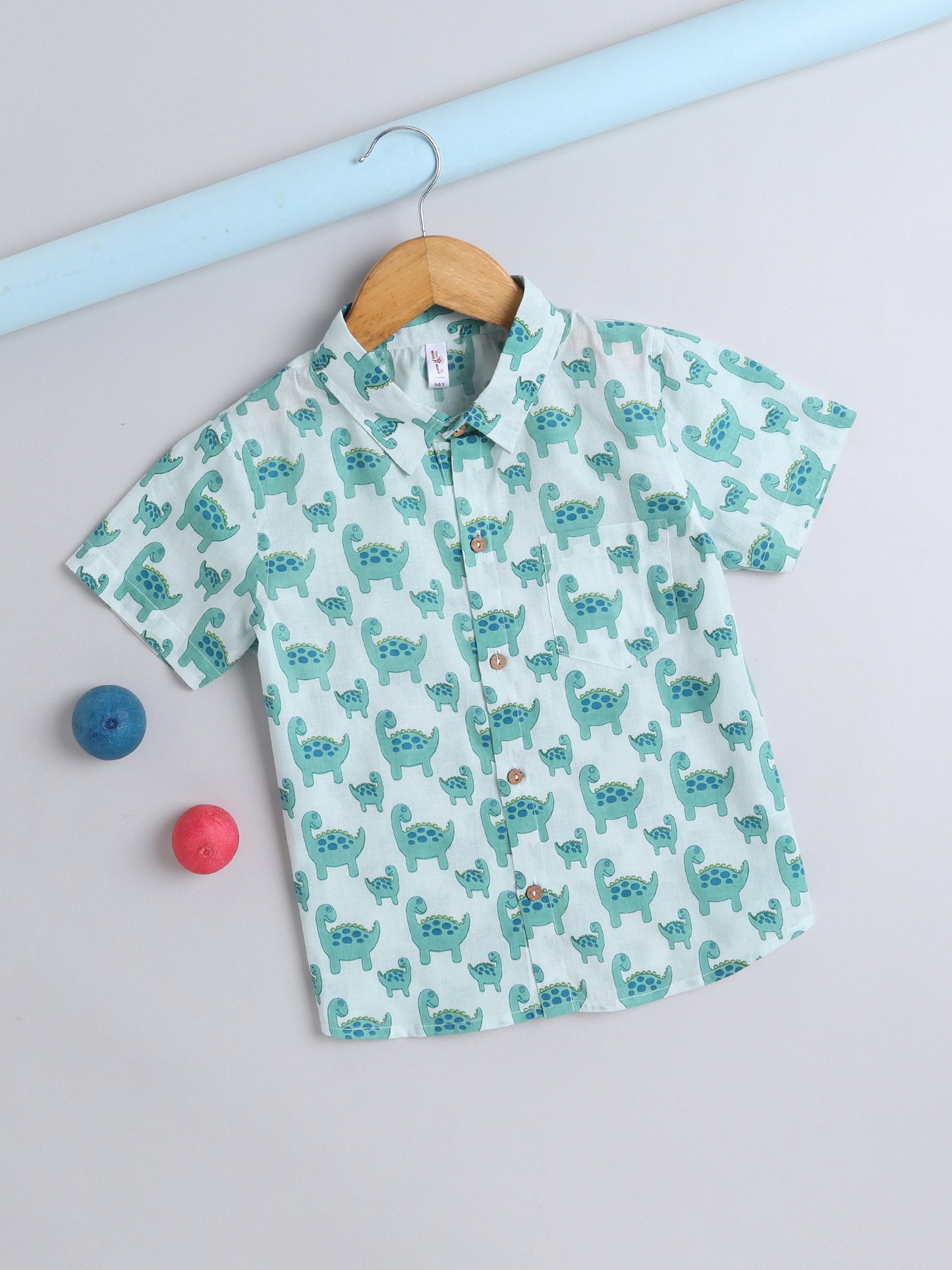 Half Sleeves Dino Printed Shirt - Blue