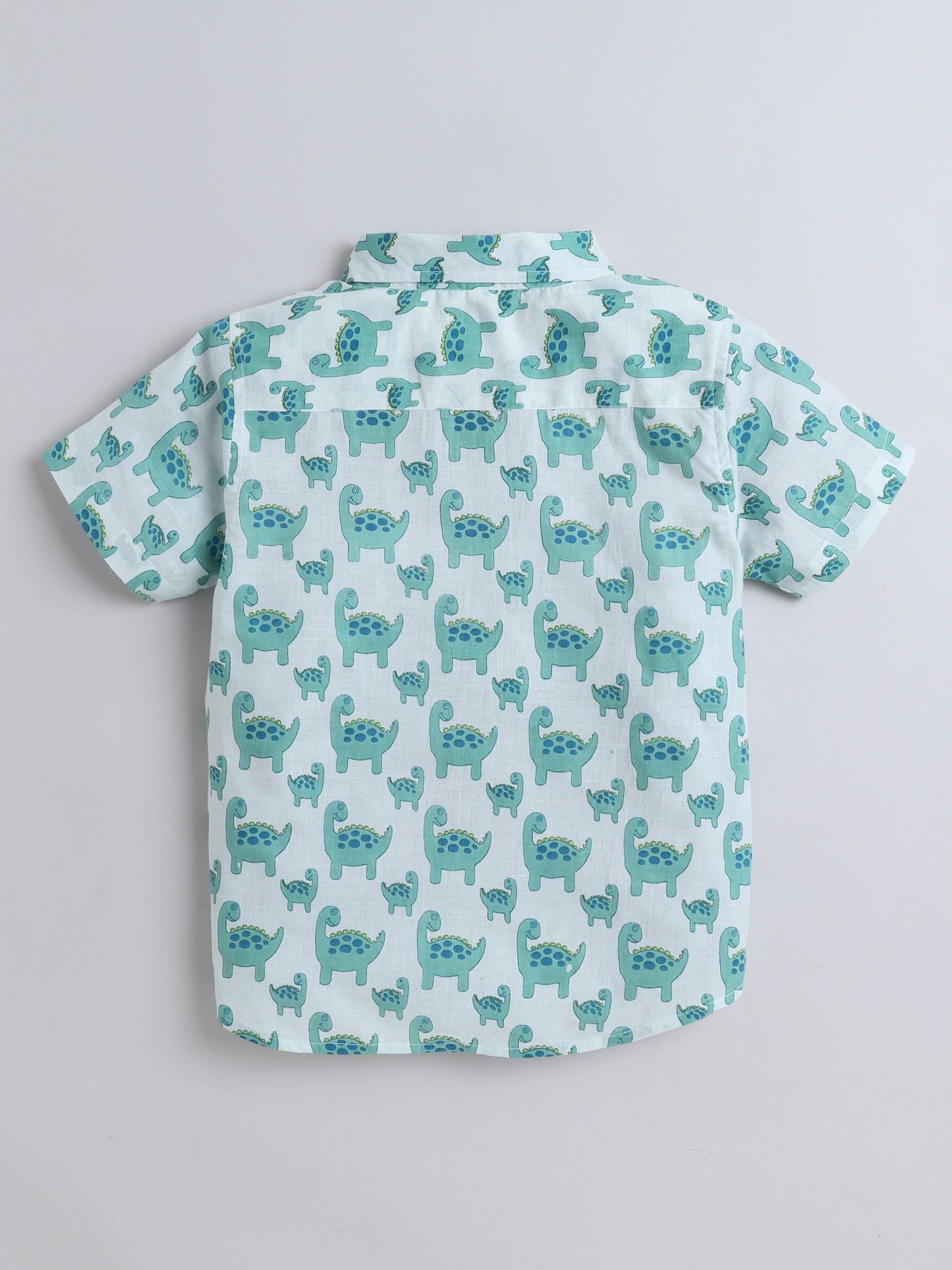 Half Sleeves Dino Printed Shirt - Blue