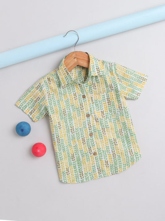 The Magic Wand Half Sleeves All over Printed Shirt Yellow