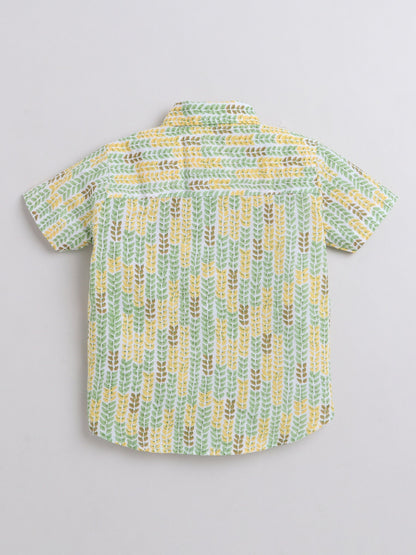 The Magic Wand Half Sleeves All over Printed Shirt Yellow