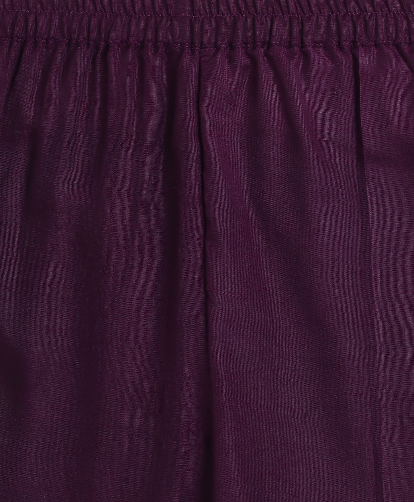 Woven Three Fourth Sleeves Foil Printed Kurti and Bottom Set- Purple