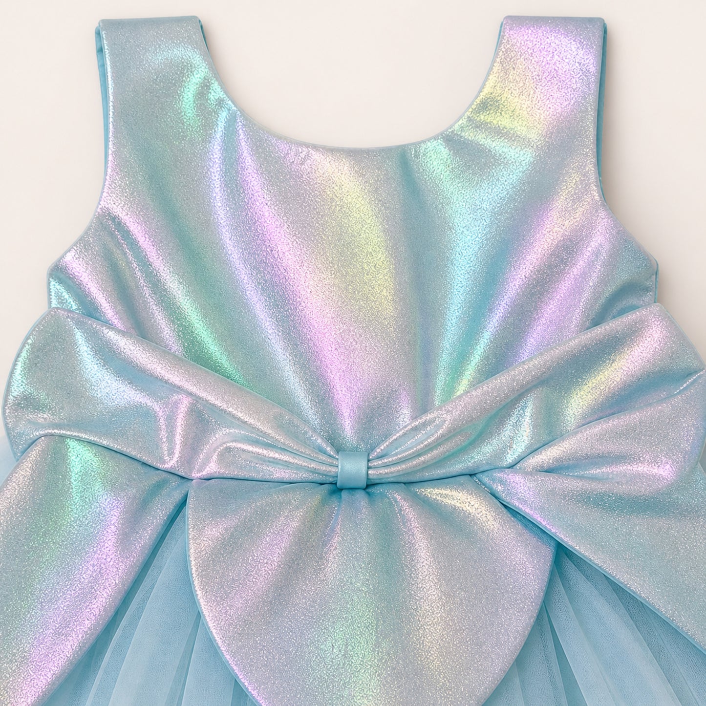 The Magic Wand Woven Sleeveless Solid Fairy Styled Tulle Dress - Blue
