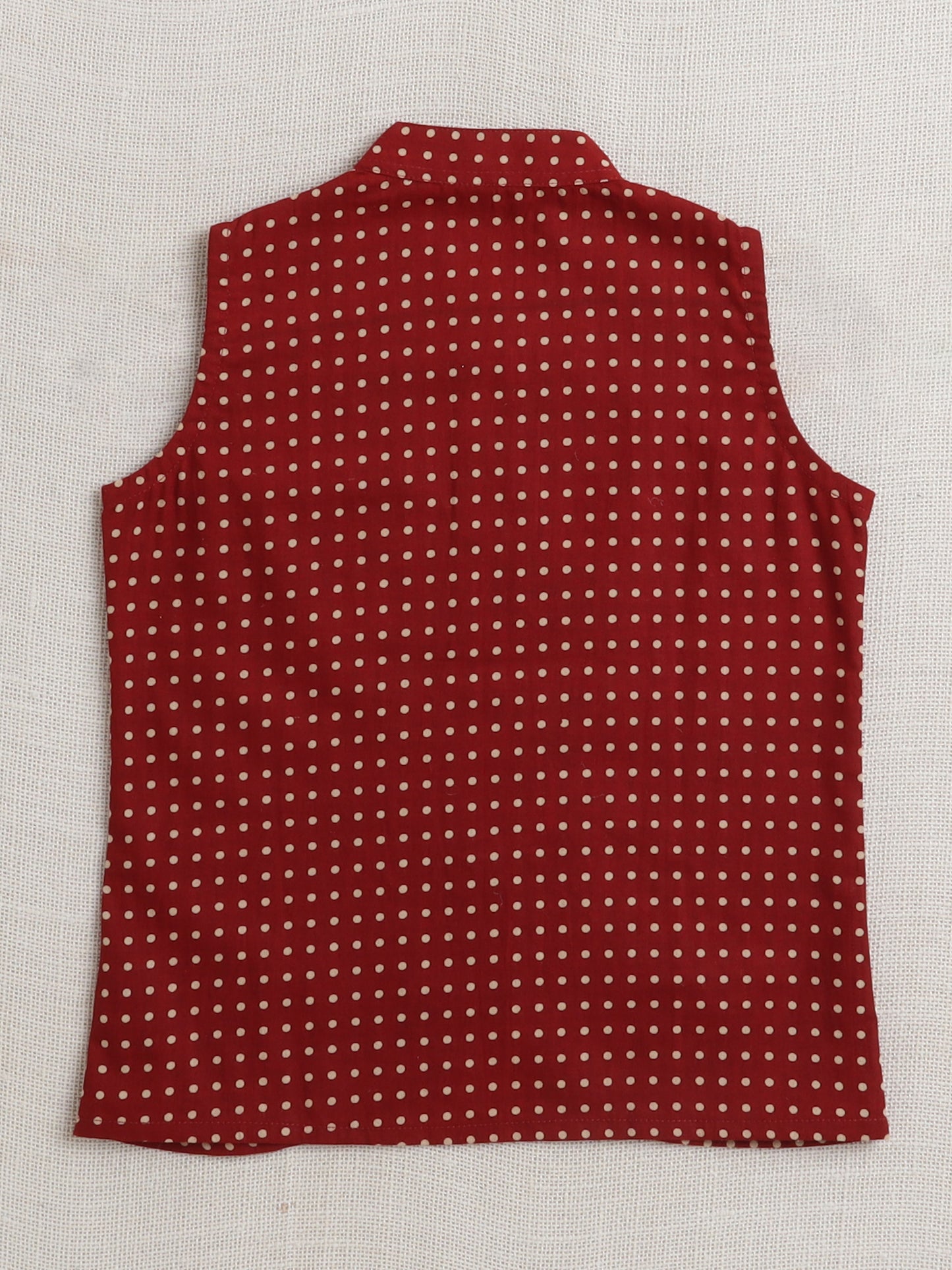 Cotton Full Sleeves Floral Motifs Printed Kurta Pyjama With Jacket Set - Maroon