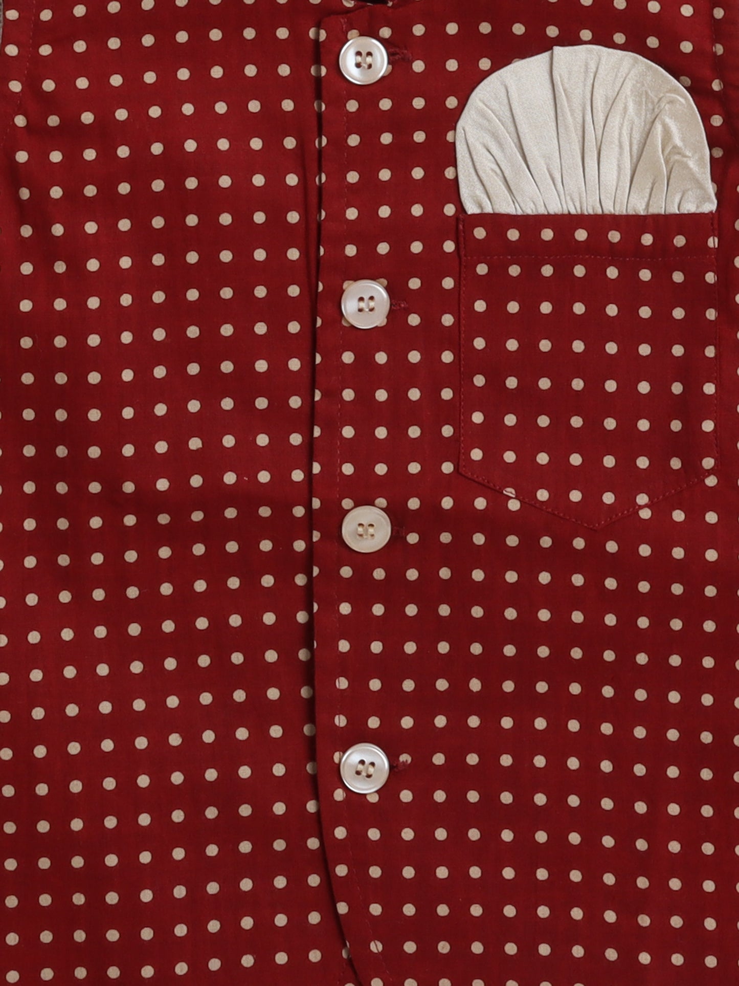 Cotton Full Sleeves Floral Motifs Printed Kurta Pyjama With Jacket Set - Maroon