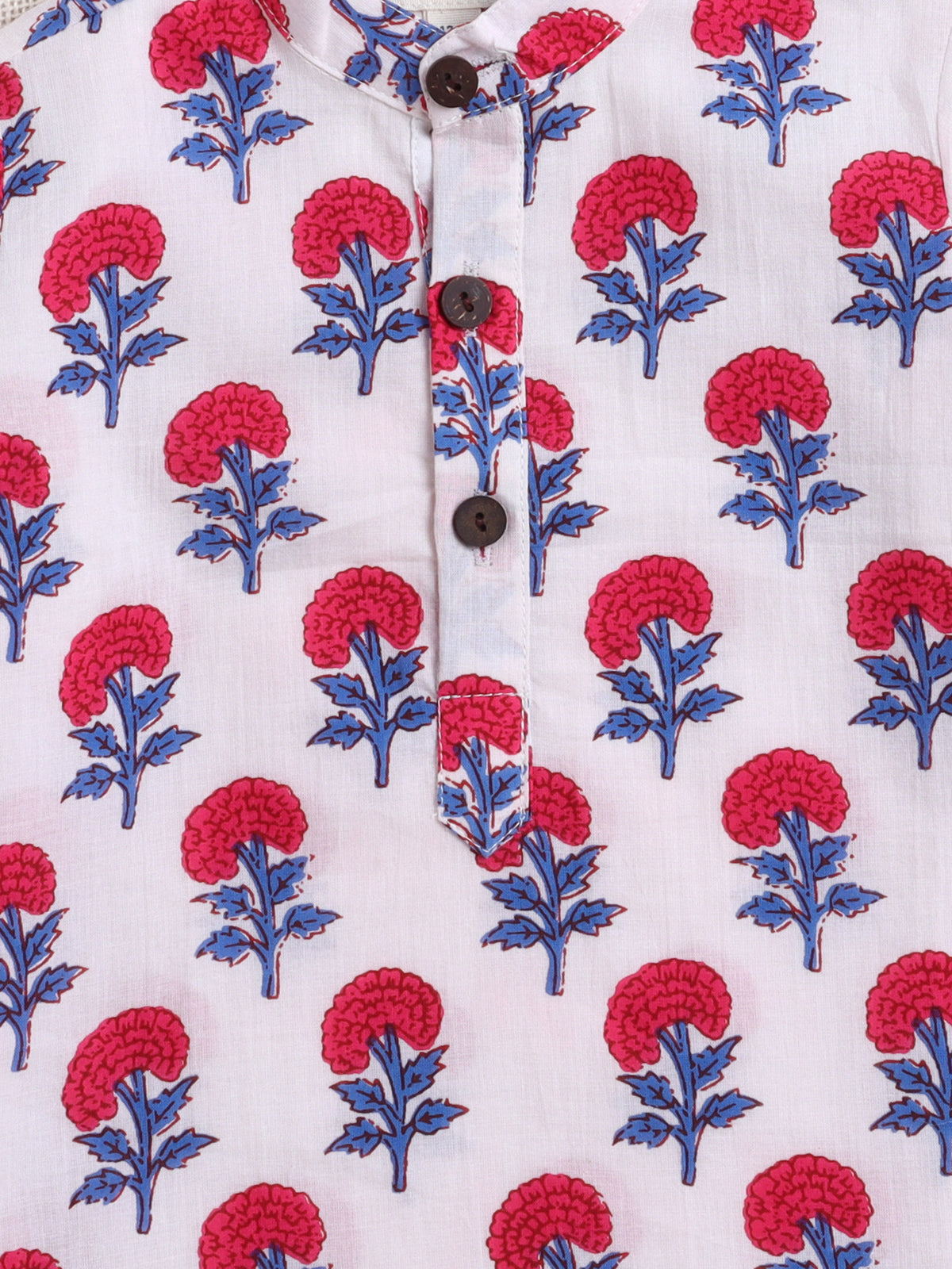 The Magic Wand Cotton All Over Printed Kurta Dhoti Sets - White