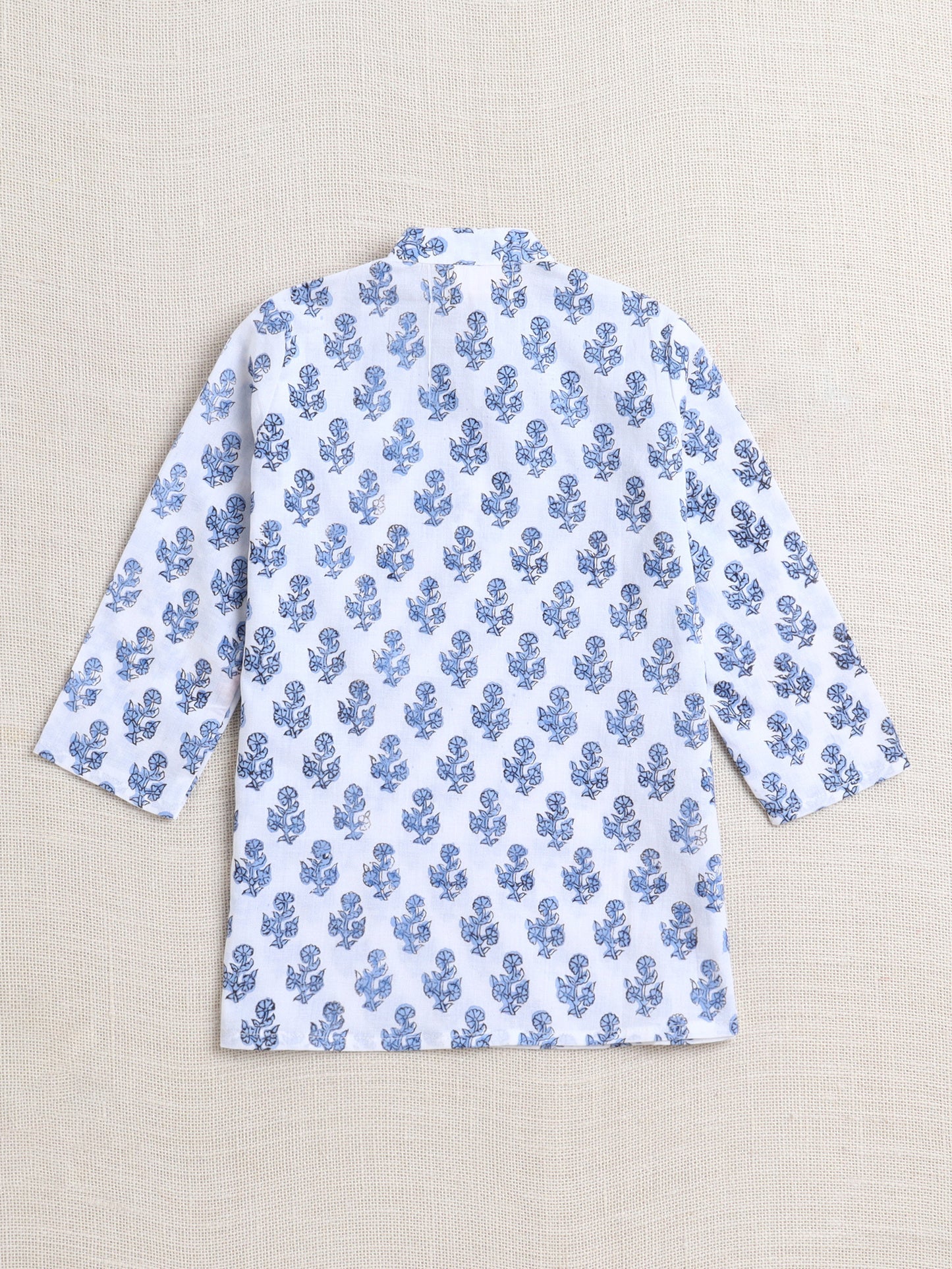 The Magic Wand Cotton Full Sleeve All Over Printed Kurta Dhoti Sets- White