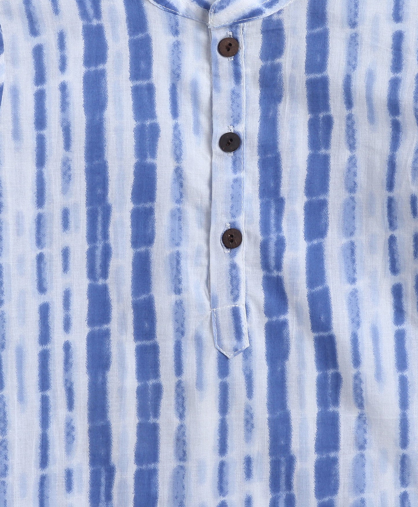 The Magic Wand Cotton Woven Full Sleeves Stripes Printed Kurta & Pyjama Set - Blue