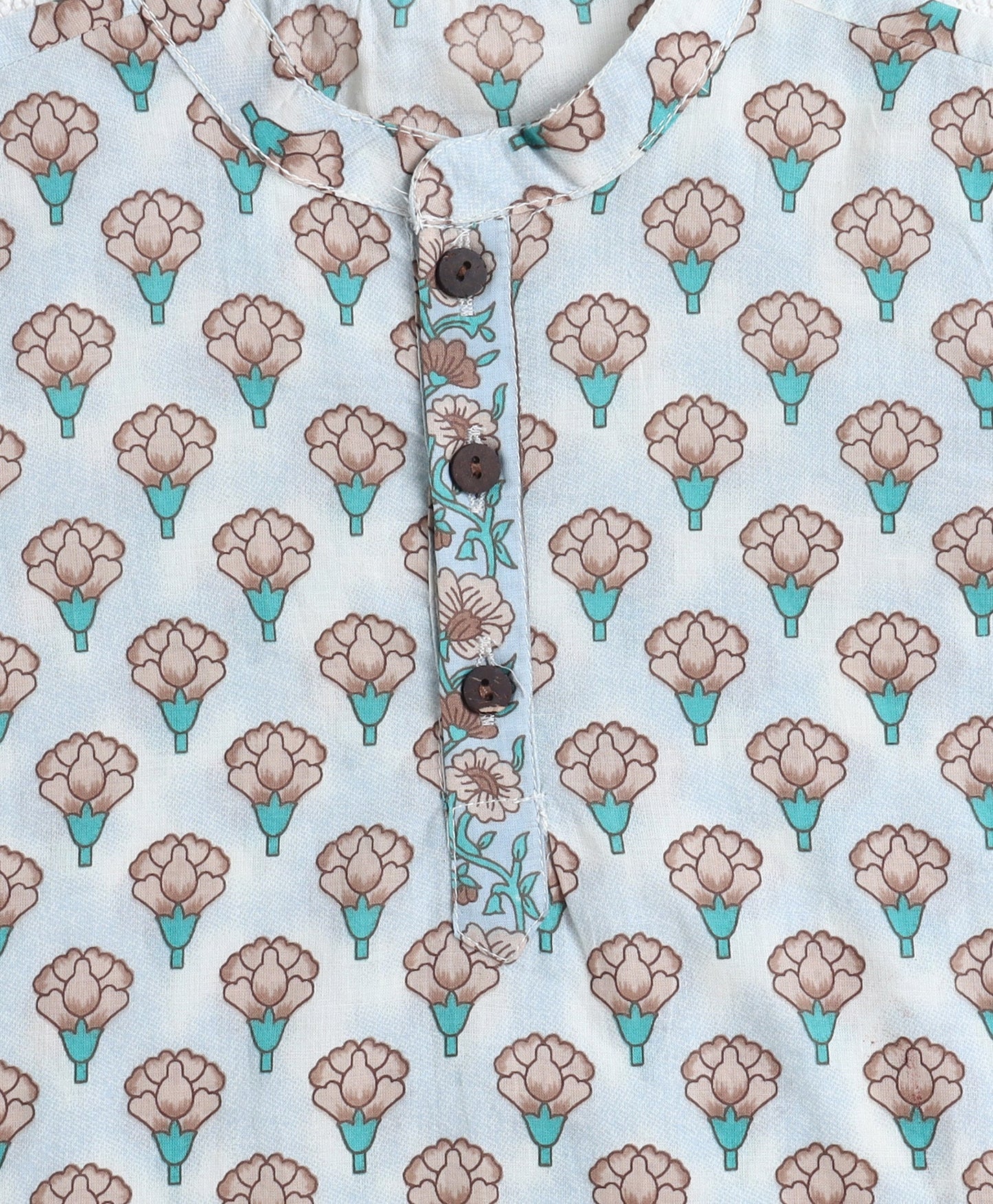 Cotton Woven Full Sleeves AII Over Printed Kurta and Dhoti Set- Green