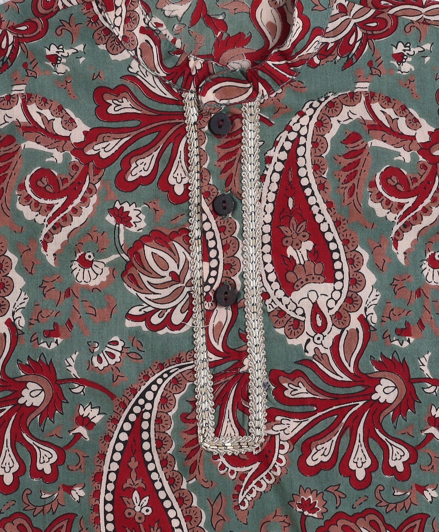 The Magic Wand Cotton Woven Full Sleeves AII Over Printed Kurta and Dhoti Set- Green