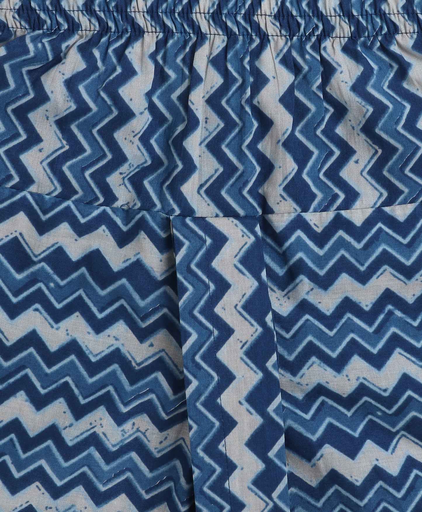 Cotton Woven Full Sleeves AII Over Printed Kurta and Dhoti Set- Navy Blue