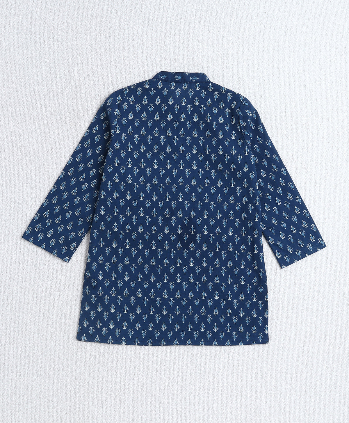 The Magic Wand Cotton Woven Full Sleeves AII Over Printed Dhoti Kurta Set For Boys- Navy Blue