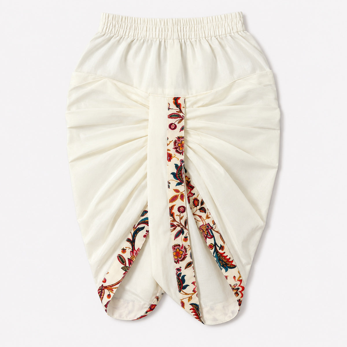 The Magic Wand Woven Full Sleeves Kalamkari Inspired Floral Printed Kurta And Dhoti Set - Off White