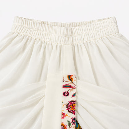 The Magic Wand Woven Full Sleeves Kalamkari Inspired Floral Printed Kurta And Dhoti Set - Off White