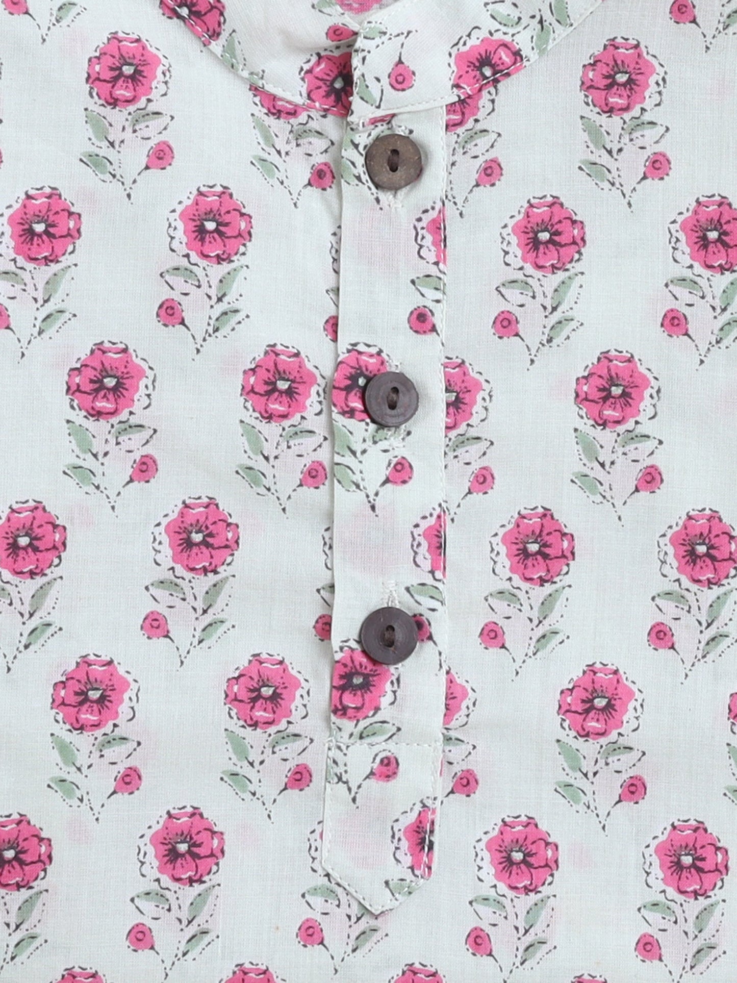 Full Sleeves Floral Printed Kurta Set-Pink