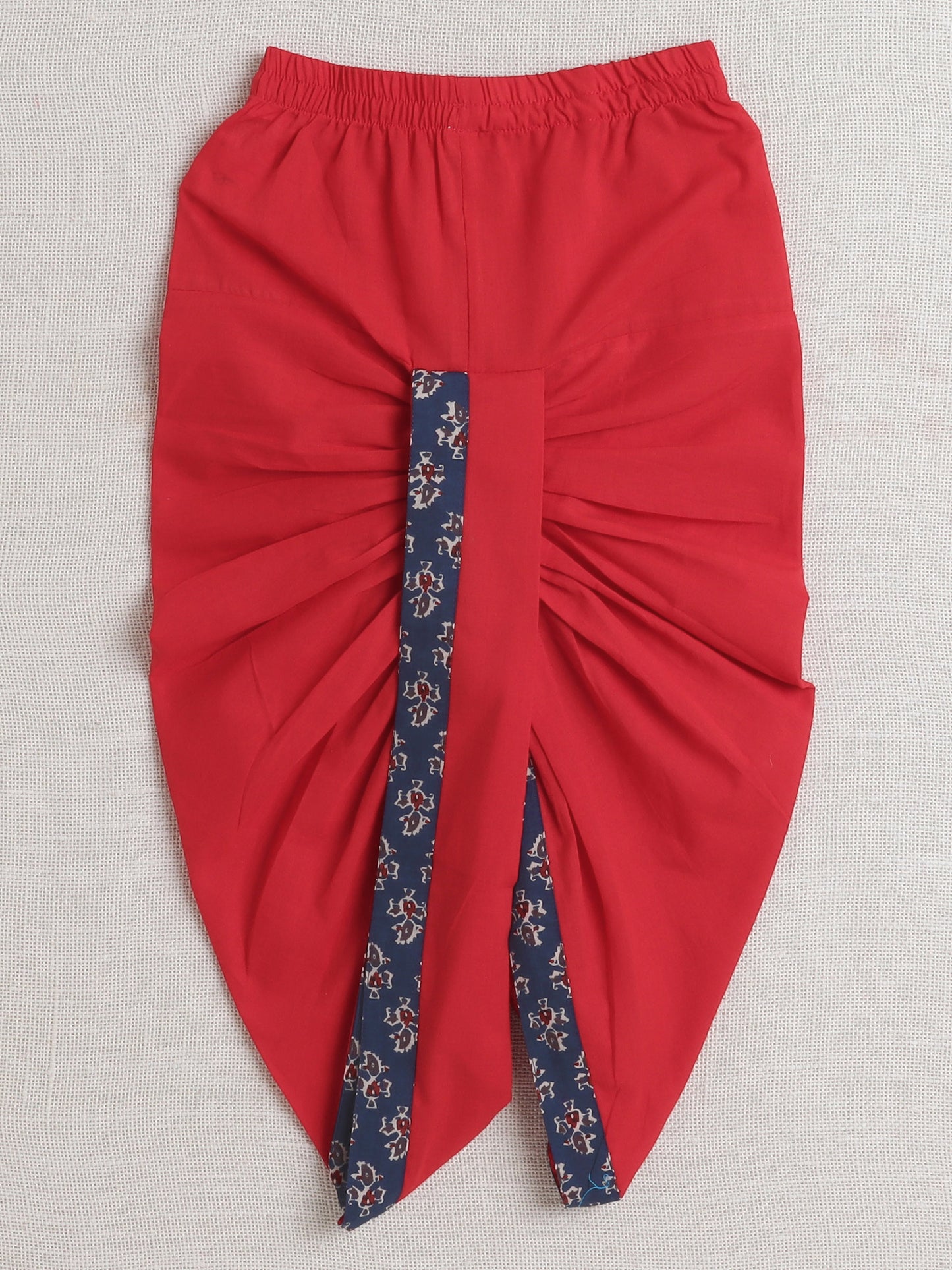 Full Sleeves Floral Print Dhoti Kurta Set-Navy Blue
