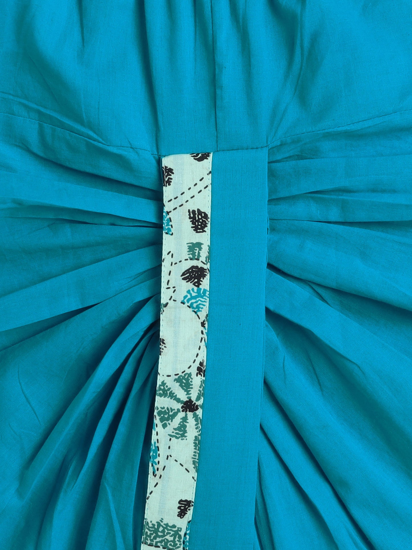 Full Sleeves Floral Print Dhoti Kurta Set- Blue
