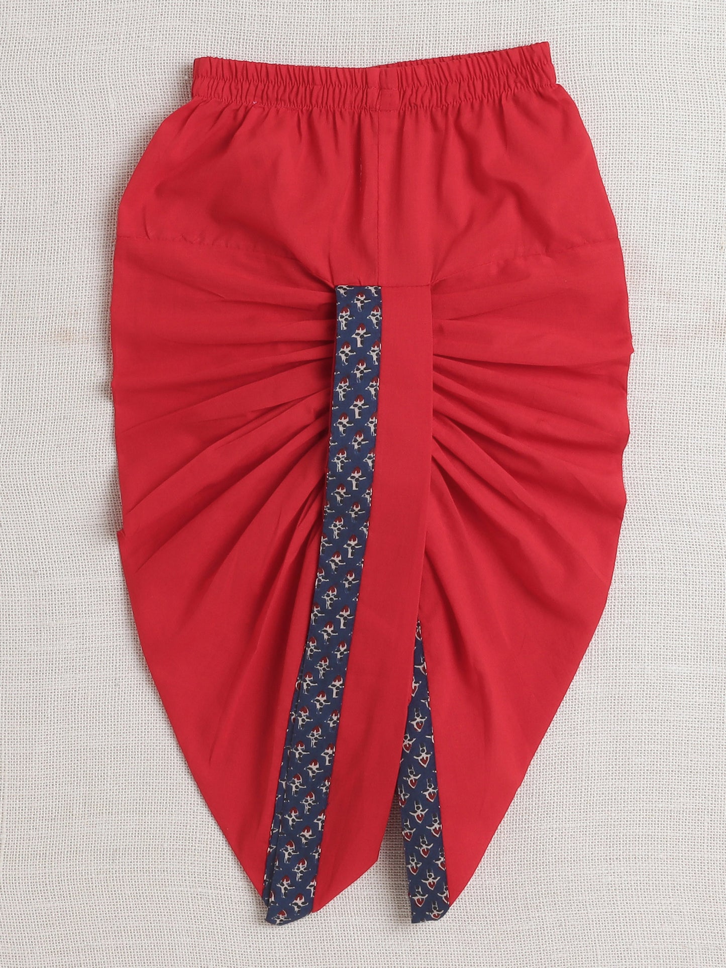 Full Sleeves Floral Print Dhoti Kurta Set- Navy Blue