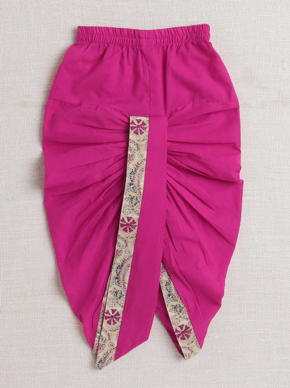 Full Sleeves Floral Print Dhoti Kurta Set- Off White