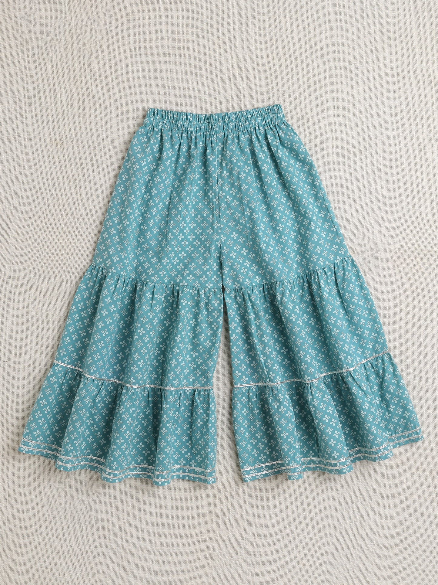Full Sleeves Floral Print Kurta set- Mint