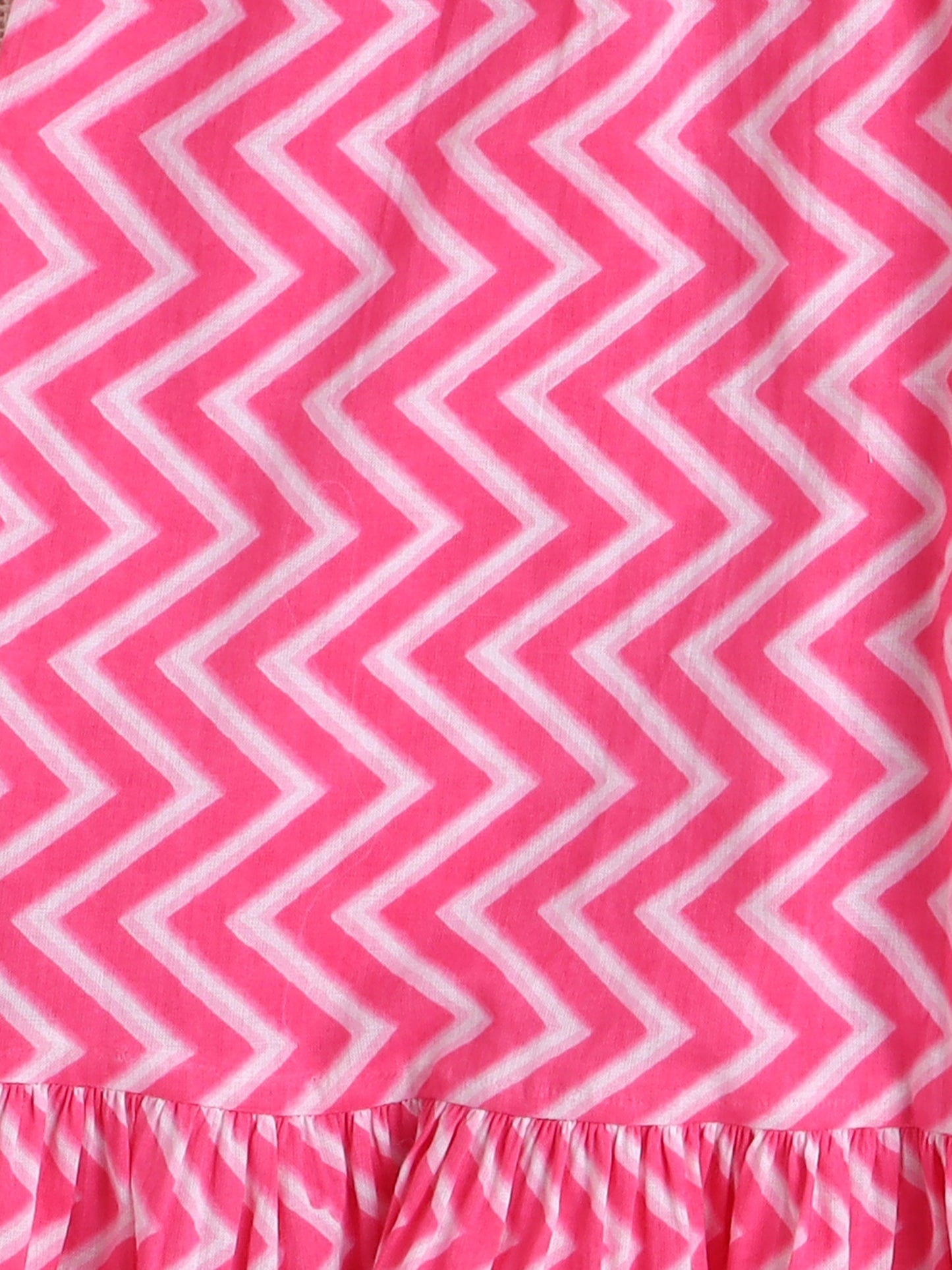 Floral Printed 3/4th Frill Sleeves Kurta & Sharara Set - Pink