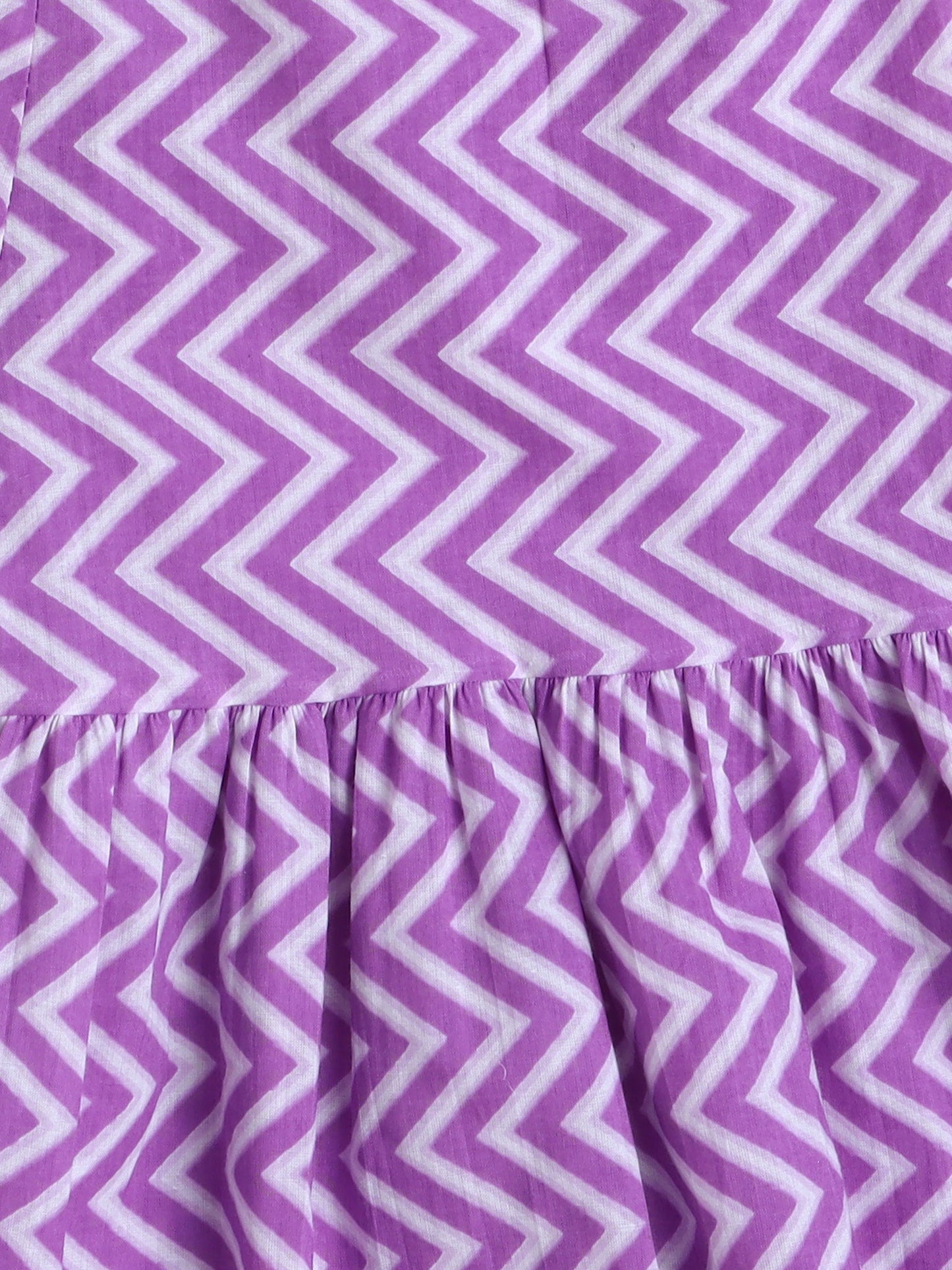 Floral Printed 3/4th Frill Sleeves Kurta & Sharara Set - Purple