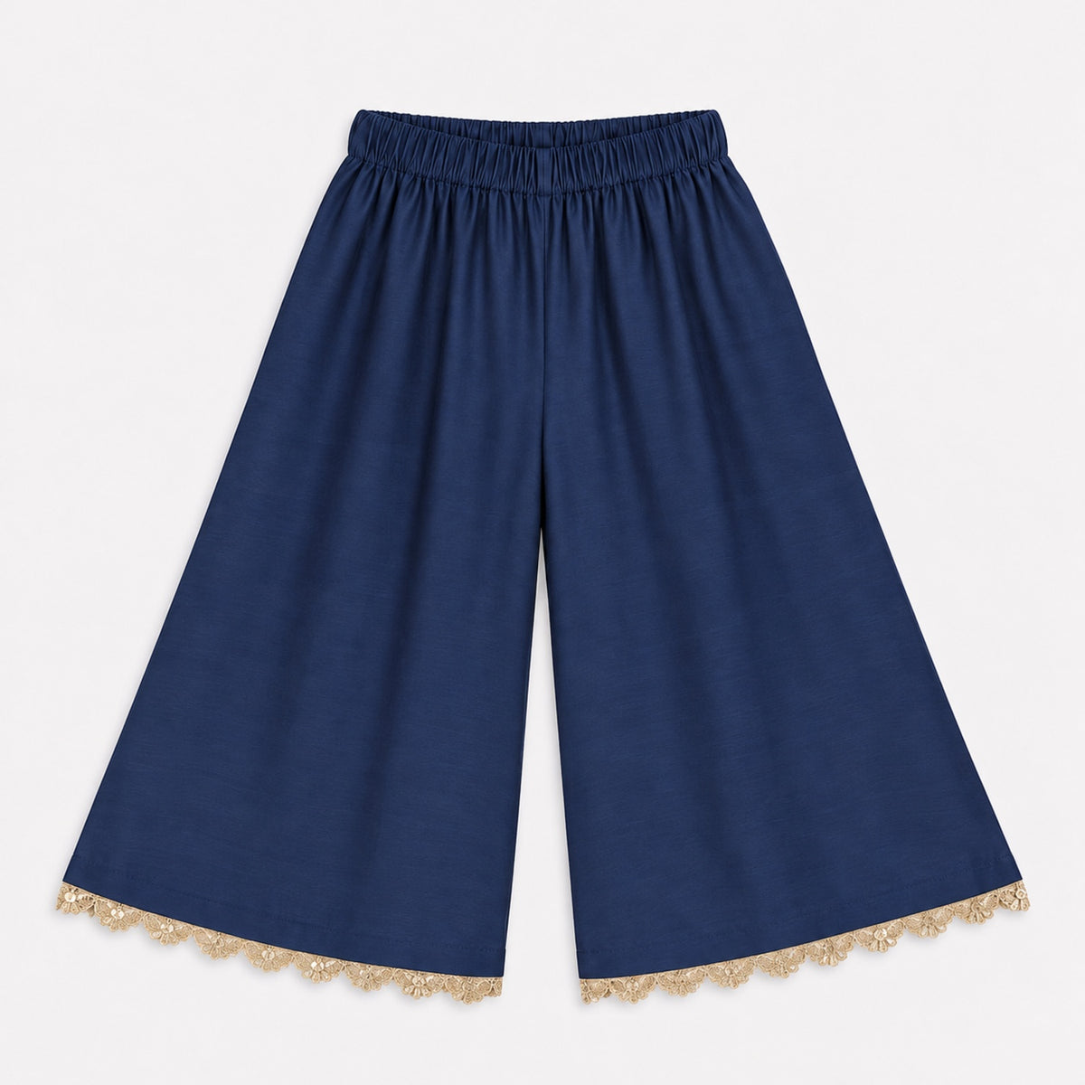 The Magic Wand Woven Sleeveless Ikat Printed Statement Tassel Detailed And Laced Top And Top Set - Navy Blue