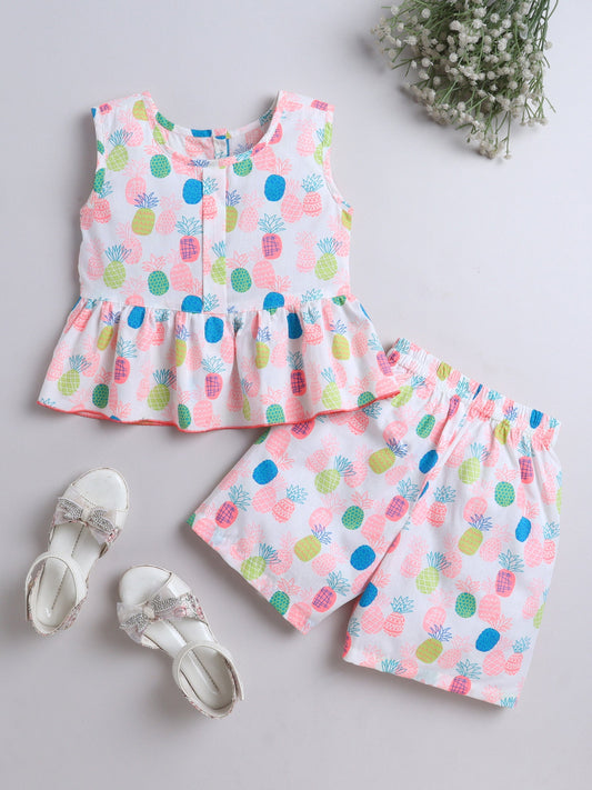 The Magic Wand Polka Dot Priented Sleeveless Top & Short Set -Multicolor