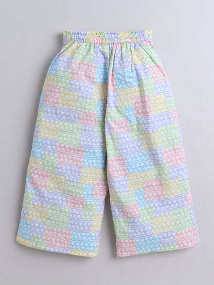 The Magic Wand All Over Printed Strappy Top & Pant set For Girls - Multicolor