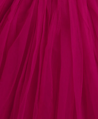 The Magic Wand Woven Sleeveless Sequins Embellished Top and Lehenga Set - Fuchsia