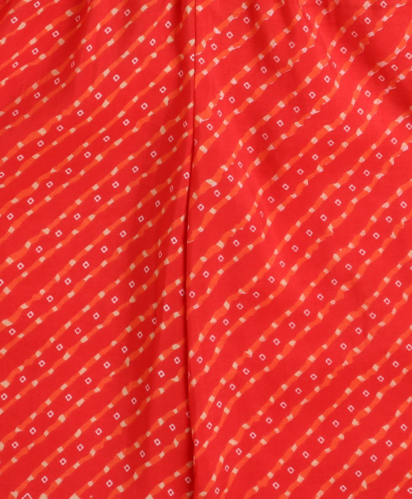 The Magic Wand Woven Three Fourth Sleeves Bandhani Printed Top and Bottom Set- Orange