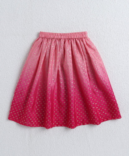 The Magic Wand Woven Sleevesless Ombre Dyed Foil Lehenga & Choli with Dupatta - Pink